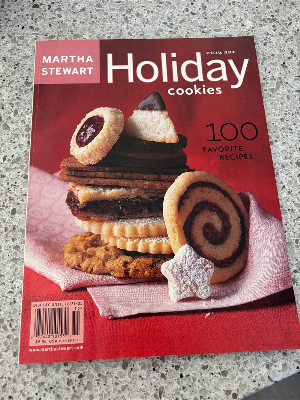 Martha Stewart Holiday Cookies - Red Cover with Assorted Cookie Photo 12/31/01